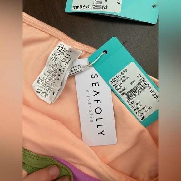 REVOLVE SEAFOLLY las palmas tube top multi color bikini set size 10 - Picture 6 of 7